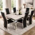 Louise Table with black chairs