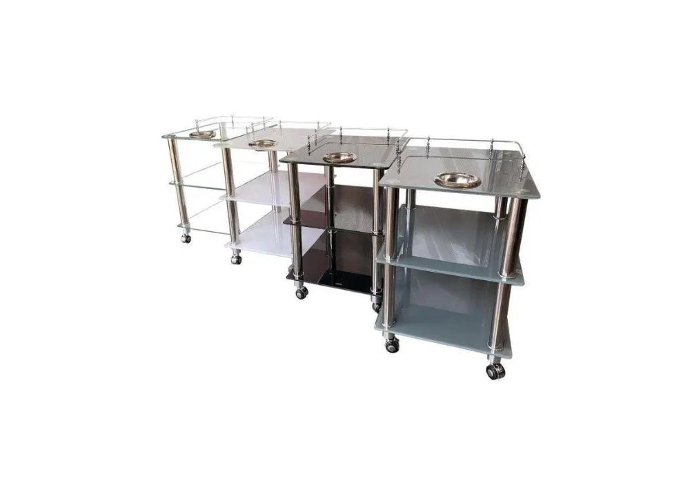 W trolley 3 shelves chrome glass
