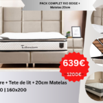 Complete Pack RIO Beige Storage Bed + 20cm Mattress