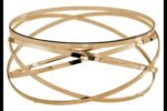 EVO round coffee table in gold glass - Image 3