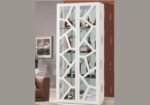 DESIGNER DISPLAY CASE WITH 2 DOORS IN LACQUERED WOOD AND GLASS