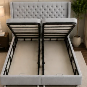 Lit Adulte 160x200 cm – Velours Beige, Design Contemporain & Qualité Premium - Lit Coffre 160x200cm