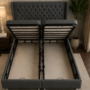 Lit Queen Size 160x200 cm – Grand Coffre Intégré & Style Contemporain - Lit Coffre 160x200cm