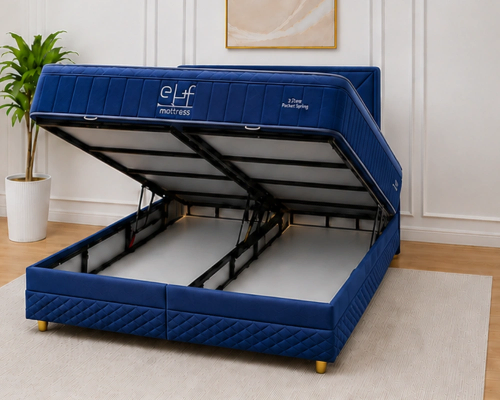 Lit Coffre de Chambre - Grande Capacité - Design Raffiné - Structure Solide – Image 4