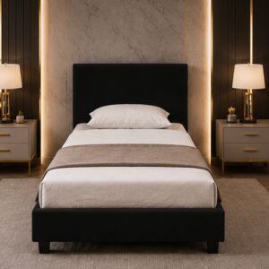 Lit Simple 90x190 cm avec Sommier – Design Contemporain, Structure Solide et Grande Durabilité