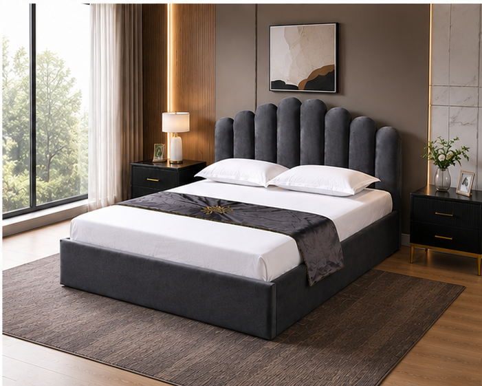 Lit Coffre 140x190 cm – Lit Double Moderne avec Sommier Coffre Relevable – Image 4