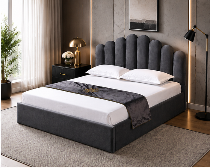 Lit Coffre 140x190 cm – Lit Double Moderne avec Sommier Coffre Relevable – Image 2