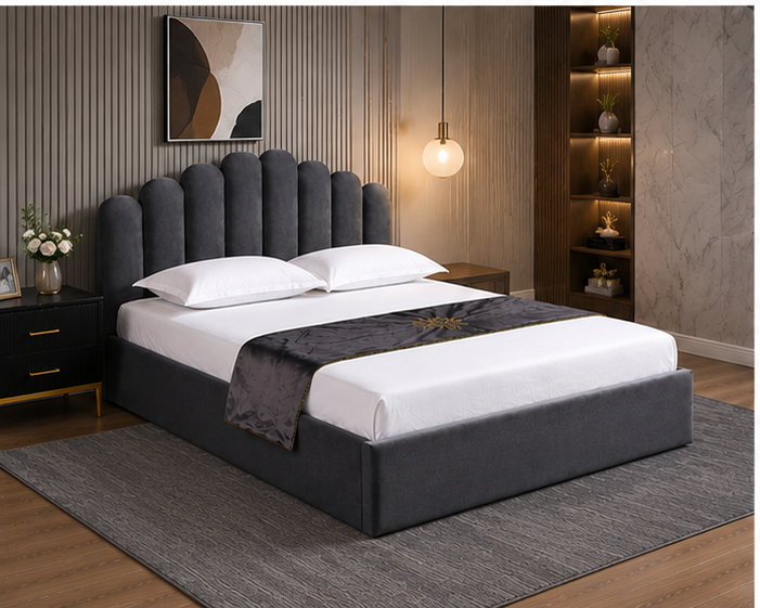 Lit Coffre 160x200 cm – Cadre de Lit Premium avec Rangement Caché