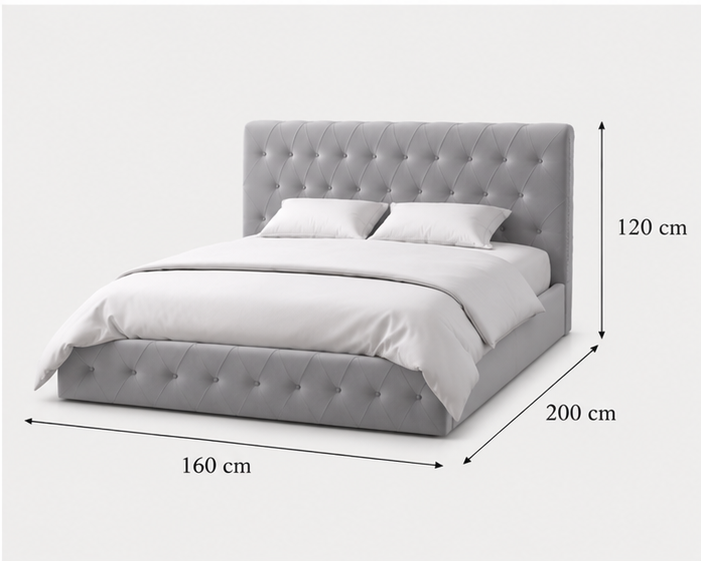 Lit Coffre 160x200 cm – Lit Moderne avec Vérins Hydrauliques – Image 5