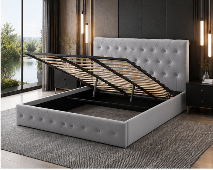 Lit Coffre 160x200 cm – Lit Moderne avec Vérins Hydrauliques – Image 3