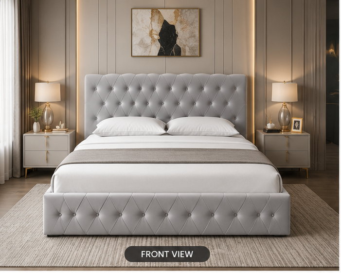 Lit Coffre 180x200 cm – Lit King Size avec Rangement Intégré