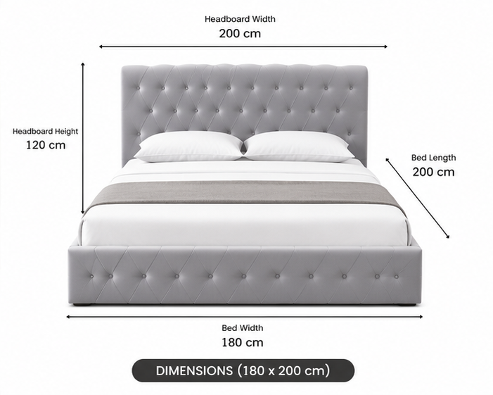 Lit Coffre 180x200 cm – Lit King Size avec Rangement Intégré – Image 5