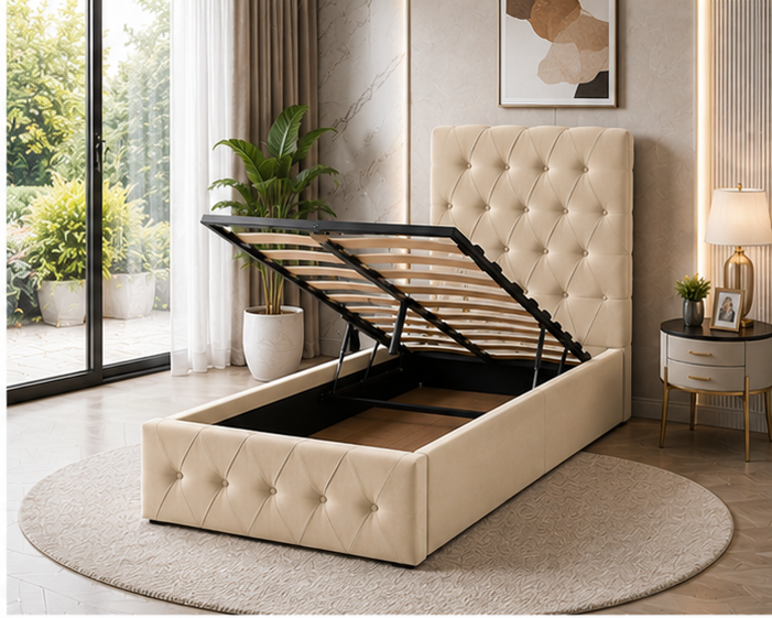 Lit Coffre 90x190 cm – Lit 1 Personne avec Coffre de Stockage - Lit Coffre 90x190cm – Image 2