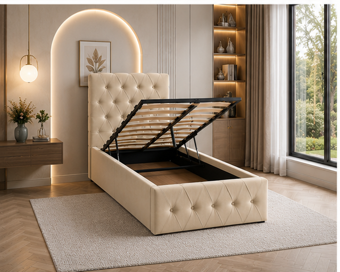 Lit Coffre 90x190 cm – Lit 1 Personne avec Coffre de Stockage - Lit Coffre 90x190cm – Image 4