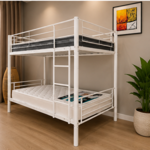 Lit Superposé en Métal 90x190 + 90x190 cm - Lit Superposé 1+1 en Métal – Lit Superposé Moderne 90x190 cm - lit Superposé 2 Places