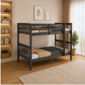 Lit Superposé Bois Blanc – 90x190 cm + 90x190 cm - Lit Superposé 1+1 sans matelas - Lit Superposé 1+1 avec matelas