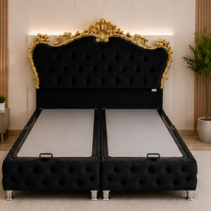 Lit Coffre Victoria – Lit 2 Places avec Coffre - lit 140x190 cm - lit coffre 140x190cm - Lit Coffre Victoria – Lit avec Rangement en Velours