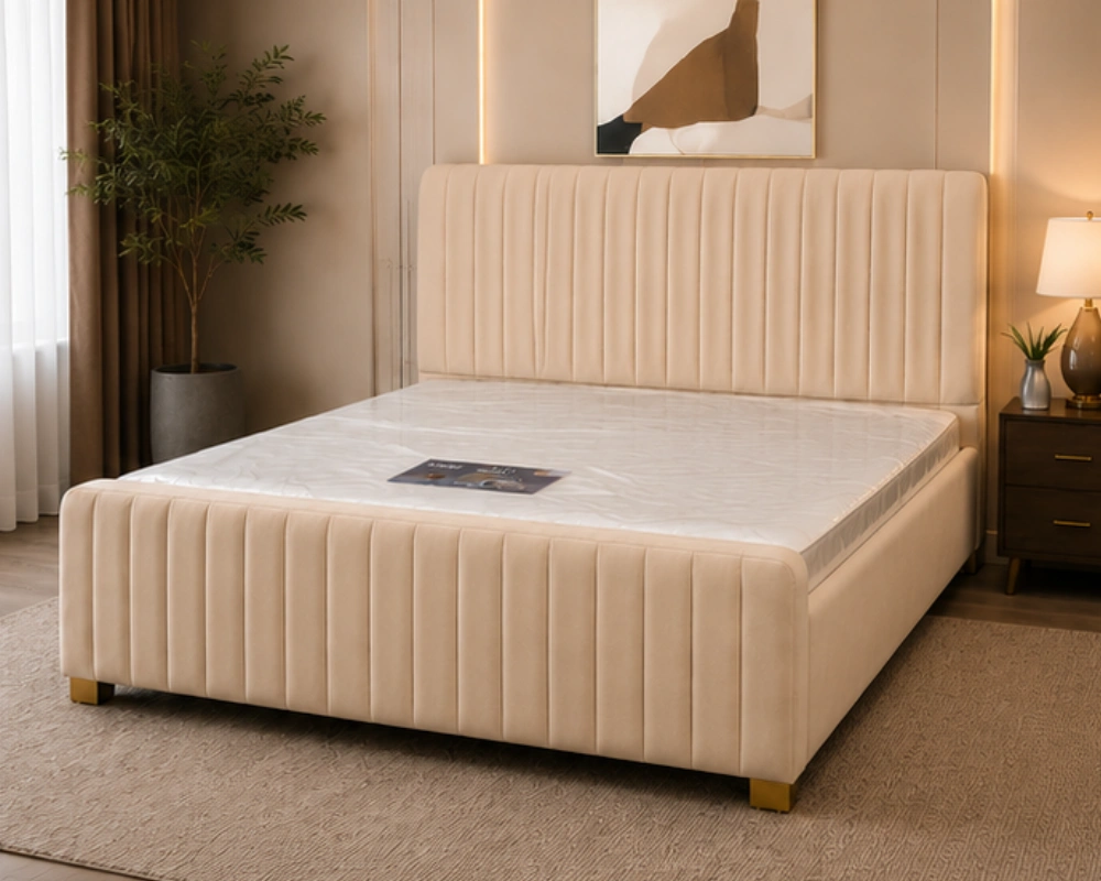 Lit Double 140x190 cm VIP – Tête de Lit Rembourrée, Style Moderne & Qualité Supérieure – Image 4