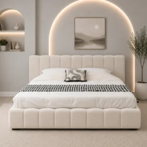 Lit Coffre Velours 160x200 cm – Grand Rangement, Lit Queen Design Moderne, Qualité Premium – Lit Coffre 160 × 200cm