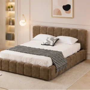 Lit Coffre Moderne en Velours avec Grand Espace de Rangement - Lit Coffre 140x190cm - Lit Double