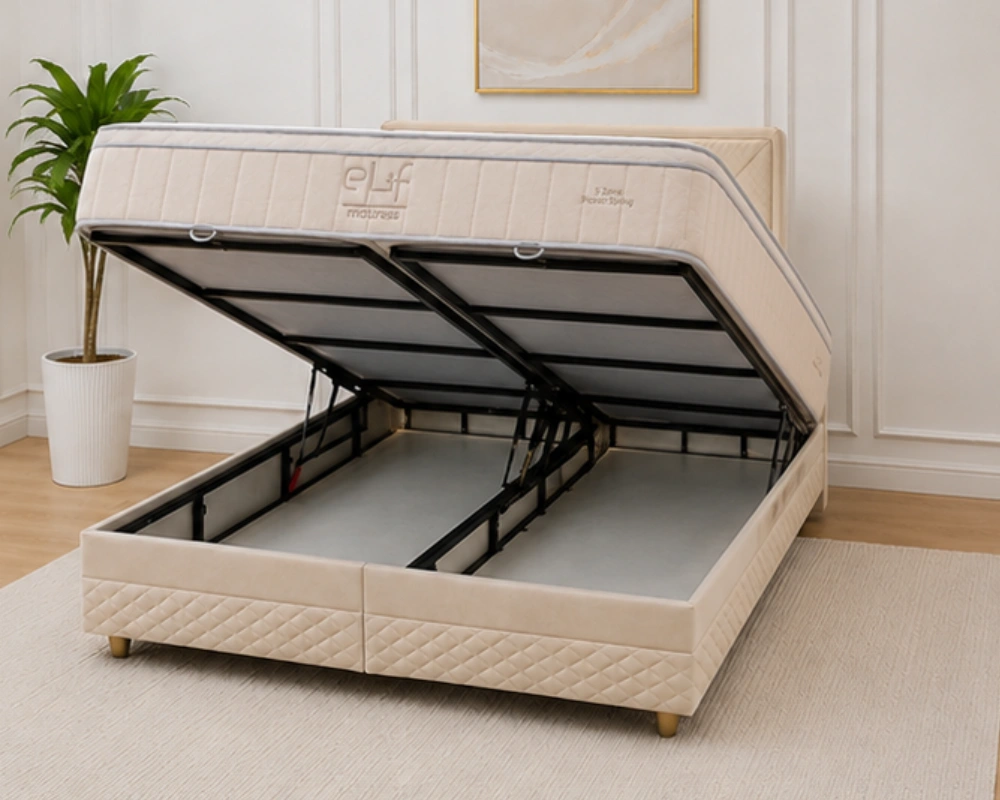 Lit Coffre Premium - Grande Capacité de Rangement Finition - Moderne Mobilier de Chambre Élégant – Image 4