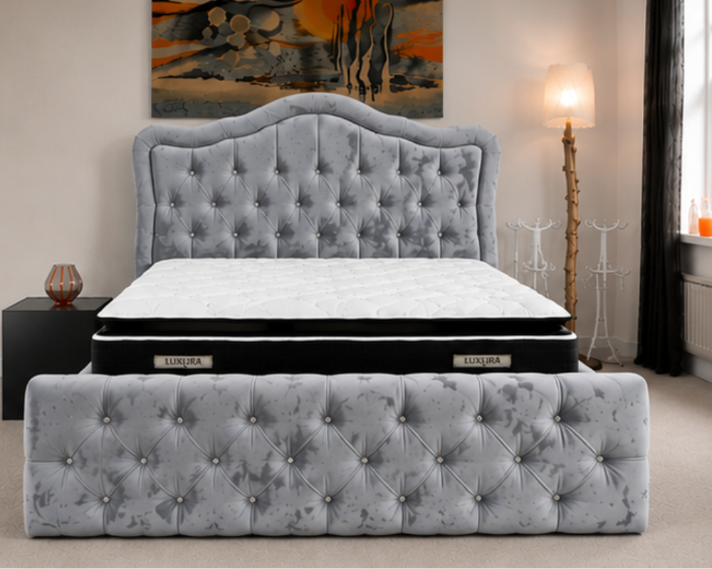 Cadre de Lit 160x200 cm avec Sommier Tapissier - Lit Sommier 160x200cm