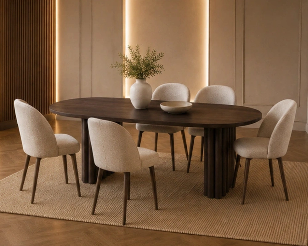 Ensemble Table à Manger avec 6 Chaises - Table de Salle à Manger Design Moderne