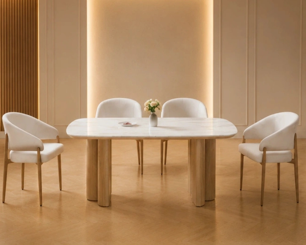 Ensemble Table à Manger avec 6 Chaises - Mobilier Salle à Manger Chic et Confortable