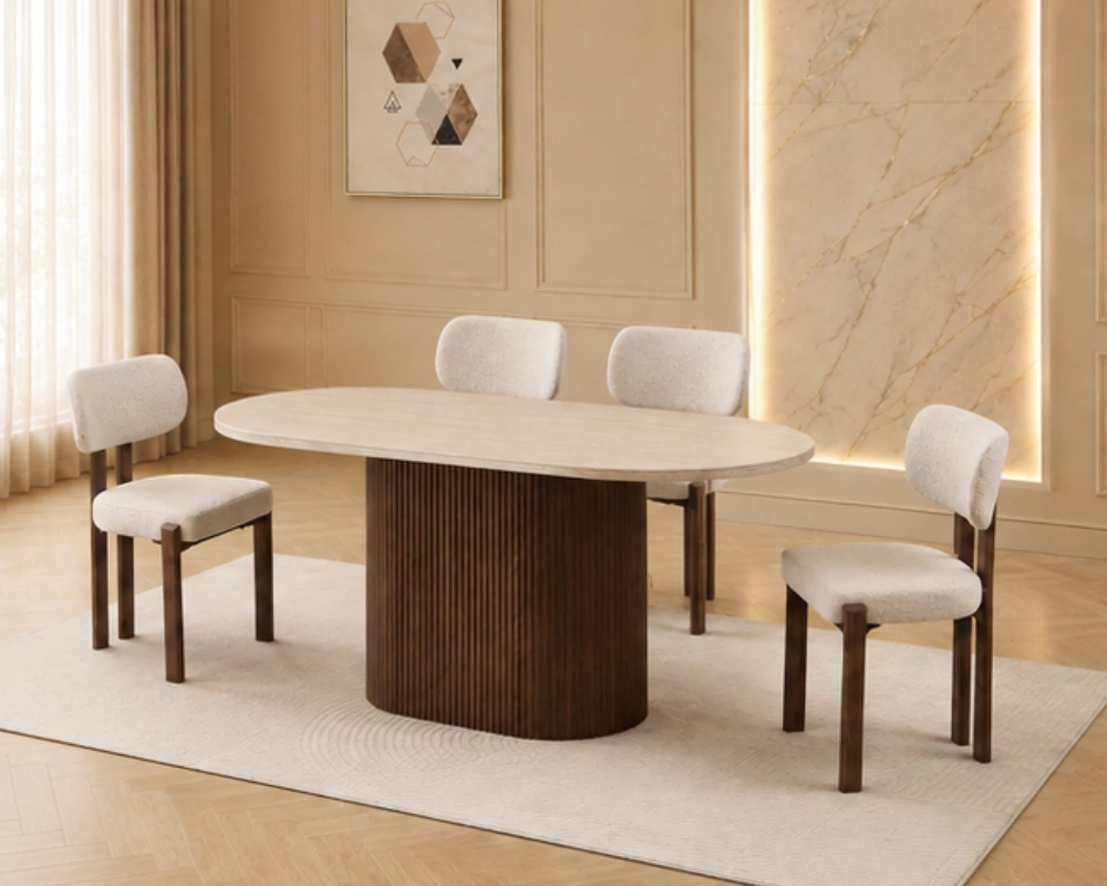 Ensemble Table et 6 Chaises Contemporaines - Table à Manger Design pour Salle à Manger – Image 2