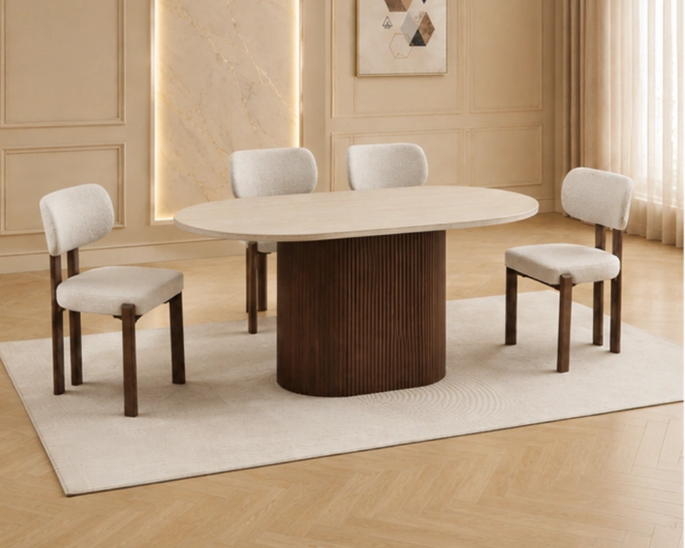 Ensemble Table et 6 Chaises Contemporaines - Table à Manger Design pour Salle à Manger