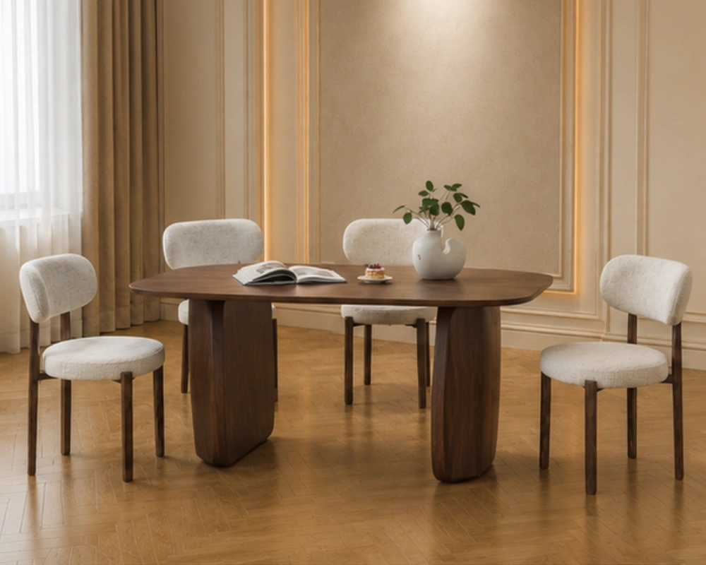 Table à Manger Moderne avec 4 Chaises - Ensemble Mobilier Repas Élégant