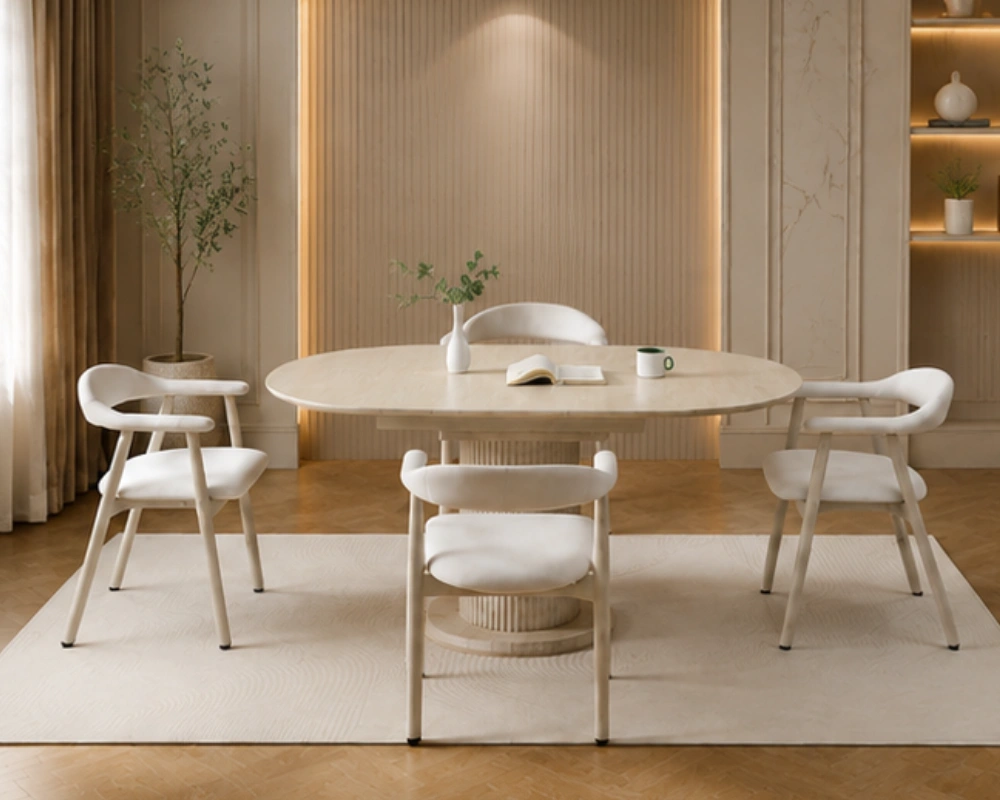 Table à Manger Design avec 4 Chaises - Ensemble Salle à Manger Confortable