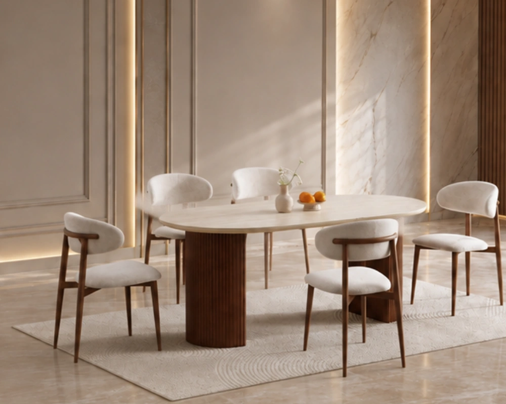 Table à Manger avec 4 Chaises Modernes - Ensemble Repas Élégant pour la Maison – Image 2