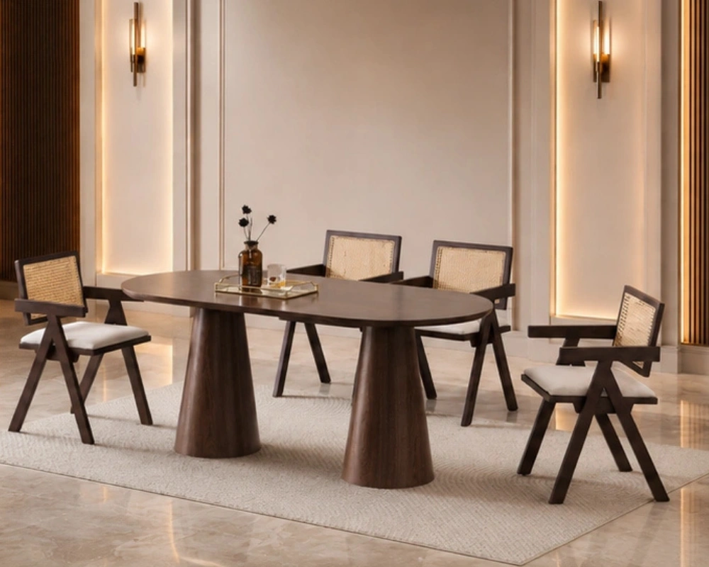 Ensemble Salle à Manger avec 4 Chaises - Table de Repas Design et Pratique