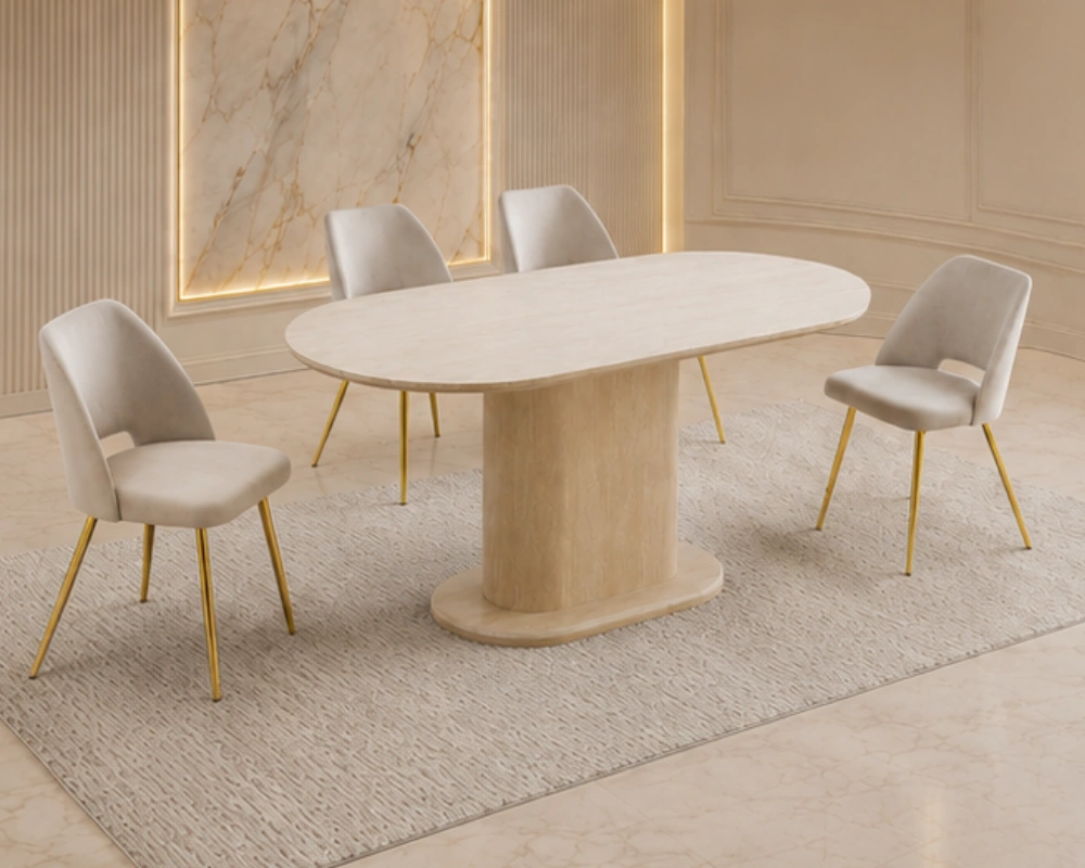 Ensemble Table à Manger avec 4 Chaises - Mobilier Repas Élégant et Contemporain