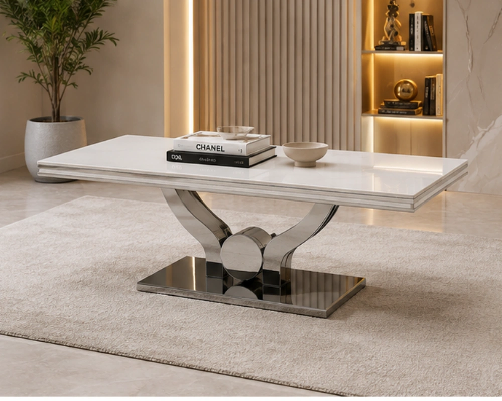 Table Basse Élégante pour Salle de Séjour - Table Basse Rectangulaire Design Élégant – Image 4