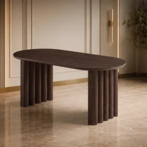 Table à Manger Ovale en Bois – Design Moderne et Élégant