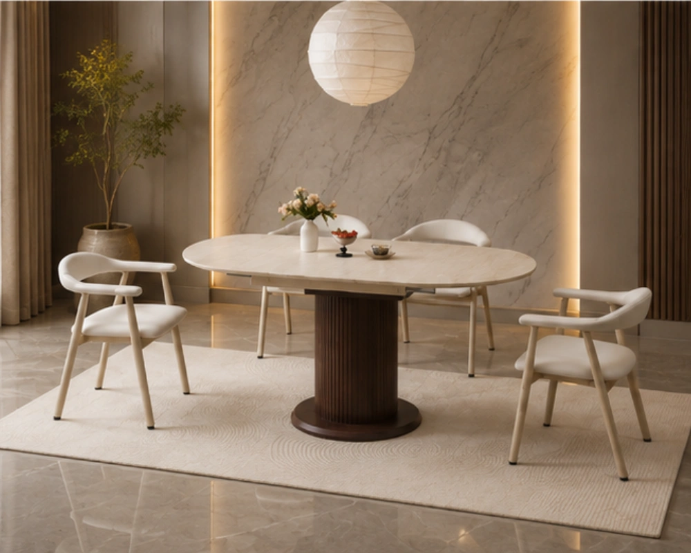 Table de Salle à Manger avec 4 Chaises - Mobilier Repas Moderne et Raffiné