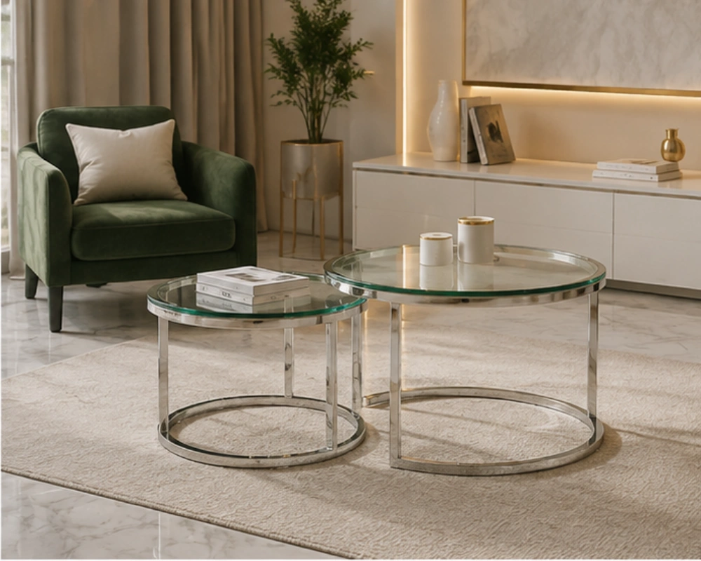 Table Basse Effet Marbre Design Moderne - Table Basse Blanche Style Contemporain - Table Basse