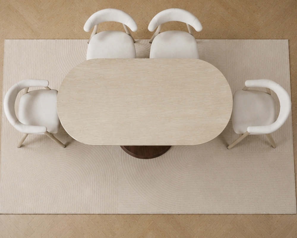 Table Familiale avec 4 Chaises Rembourrées - Ensemble Salle à Manger Contemporain – Image 3