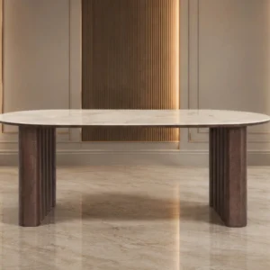 Table à Manger Ovale Moderne – Design Chic et Minimaliste