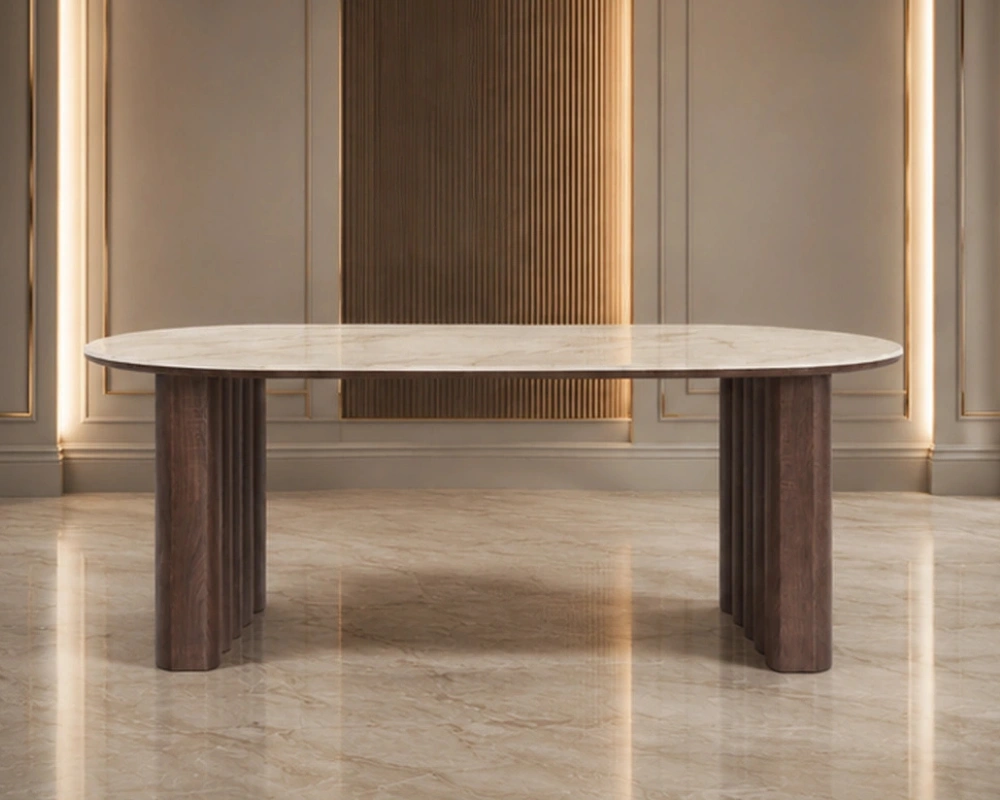 Table à Manger Ovale Moderne – Design Chic et Minimaliste