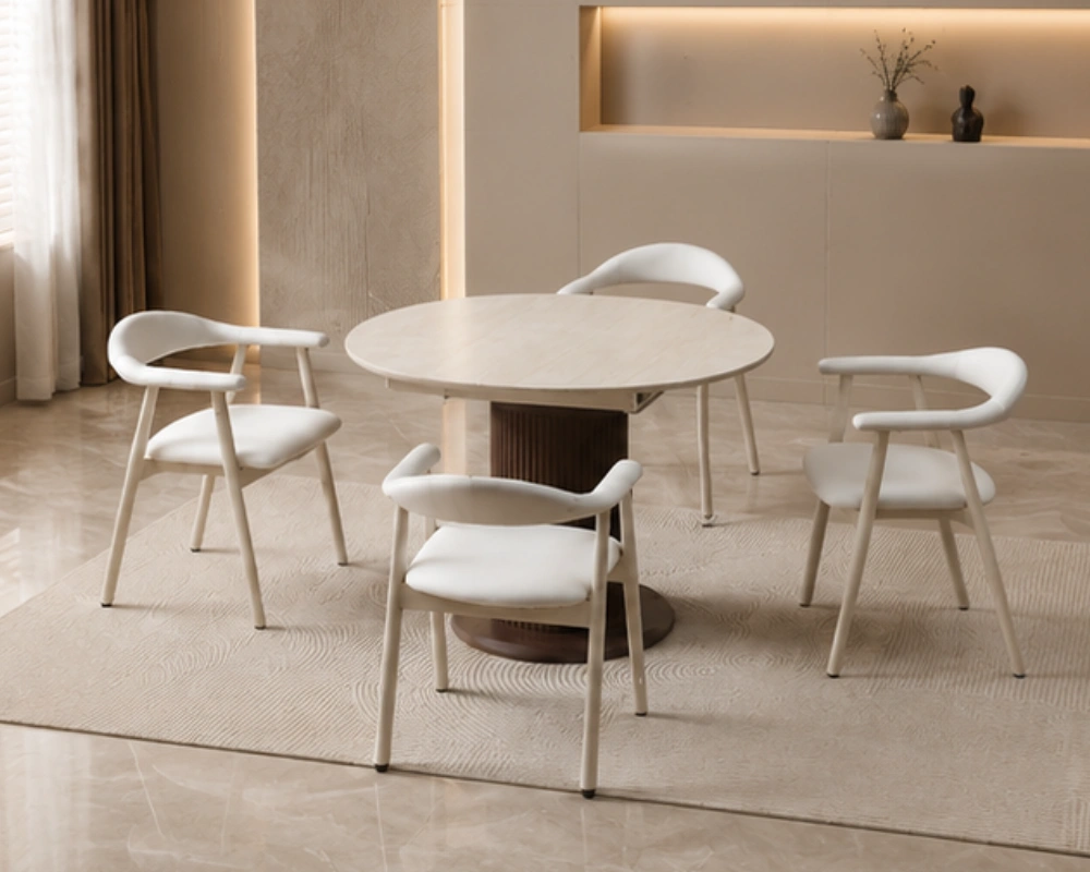 Table à Manger Contemporaine avec 4 Chaises - Ensemble Repas Moderne pour la Maison