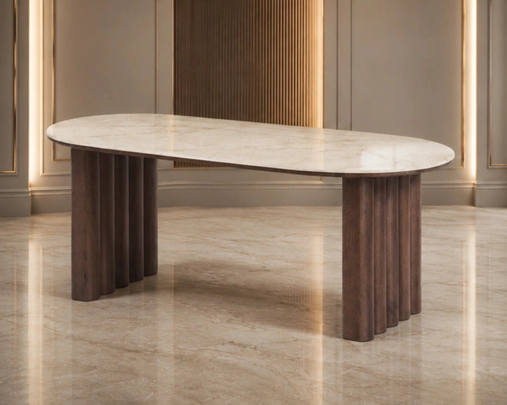 Table à Manger Ovale Moderne – Design Chic et Minimaliste – Image 2
