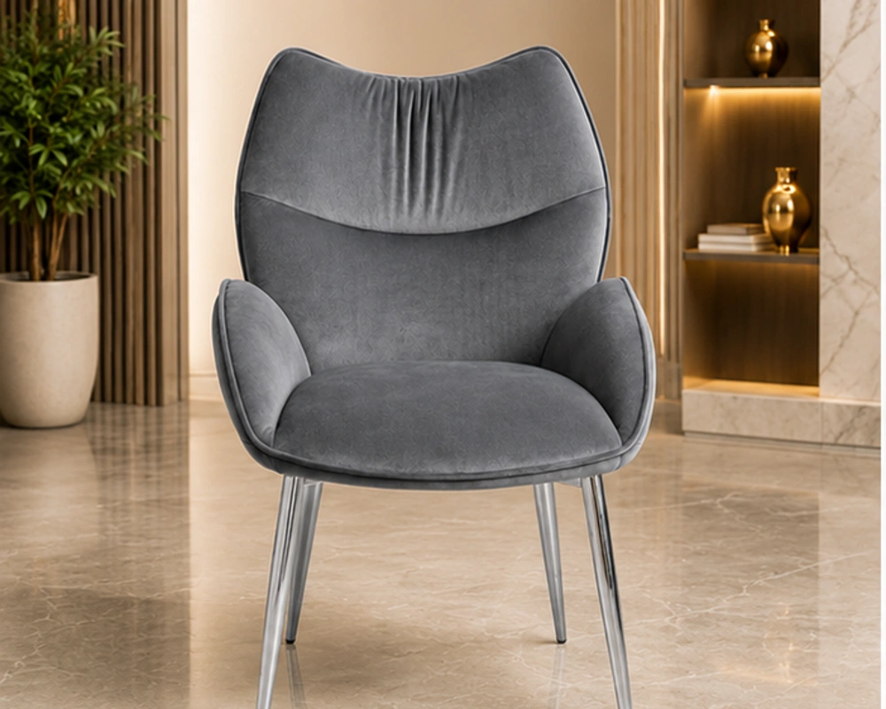 Lot de Chaises Contemporaines avec Assise Confortable - Chaises en Gris