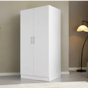 Armoire 2 Portes Moderne pour Chambre - Armoire 2 Portes de Rangement - Armoire 2 Portes - Armoire Blanche 2 Portes pour Chambre