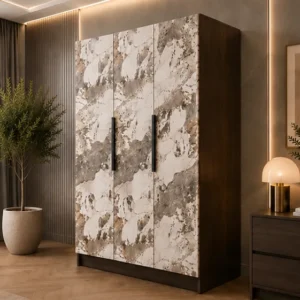Armoire Moderne 3 Portes Grande Capacité - Armoire 3 Portes Style Scandinave - Armoire 3 Portes Beige ou Blanc - Armoire Neuf