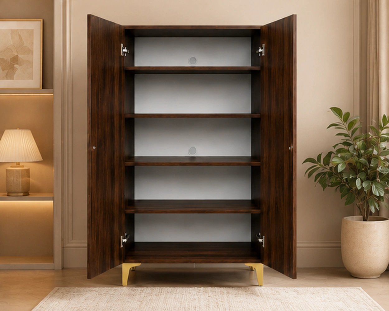 Meuble à Chaussures en Bois avec 2 Portes - Meuble à Chaussures Design avec Grand Rangement – Image 2