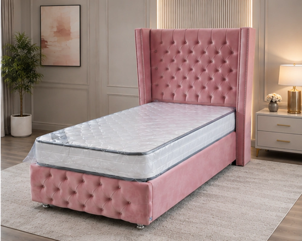 Lit Coffre 90×190 cm – Lit Simple avec Grand Rangement – Image 2