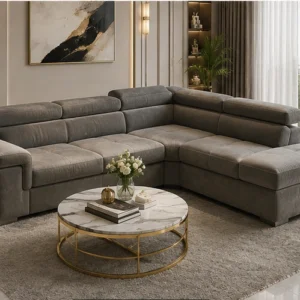 Canapé Convertible en Tissu - Canapé Lit Élégant avec Matelas Intégré pour Intérieur Moderne